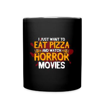 Horrorfilm Horrorfilm Gruselfilm Geschenk - Tasse einfarbig - Schwarz - Vorne