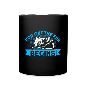 Sortie de la canne et le plaisir commence Cadeau de pêche - Mug uni - noir - Devant