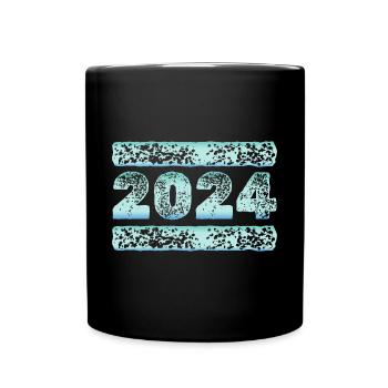 Jahr 2024 - Tasse einfarbig - Schwarz - Vorne