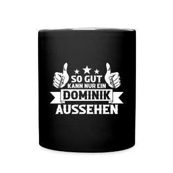 Dominik - Tasse einfarbig - Schwarz - Vorne