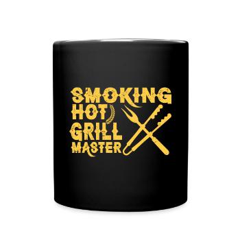 Lustiger Grill-Spruch I Grillen Motiv - Tasse einfarbig - Schwarz - Vorne