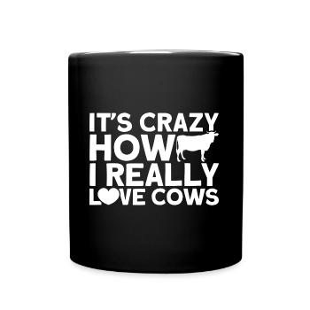 Crazy comme j’aime vraiment les vaches cadeau de vache - Mug uni - noir - Devant