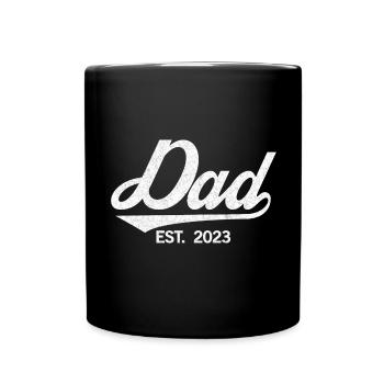 2023, Dad To Be, Schwangerschaftsankündigung - Tasse einfarbig - Schwarz - Vorne