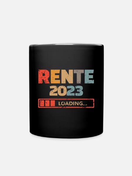 Rente 2023 loading retro - Tasse einfarbig - Schwarz