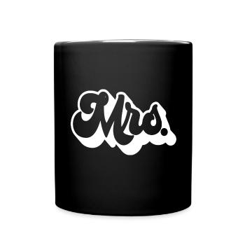 Mrs. Matching Couple Engagement Wedding Honeymoon - Full Colour Mug - black - Front