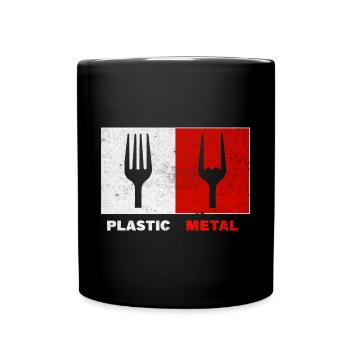 Gabel Plastic Metal Musik - Tasse einfarbig - Schwarz - Vorne