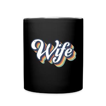 Retro Frau Matching Paar Hochzeitsfeier Hochzeit - Tasse einfarbig - Schwarz - Vorne