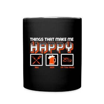 Things That Make Me Happy BBQ Beer My Tow Truck - Full Colour Mug - black - Front
