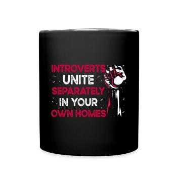 Introvertiert Schüchtern Antisozial - Tasse einfarbig - Schwarz - Vorne