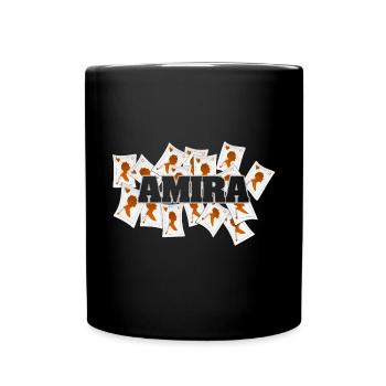 Geschenk für Amira - Tasse einfarbig - Schwarz - Vorne