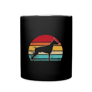 Dobermann Retro - Tasse einfarbig - Schwarz - Vorne