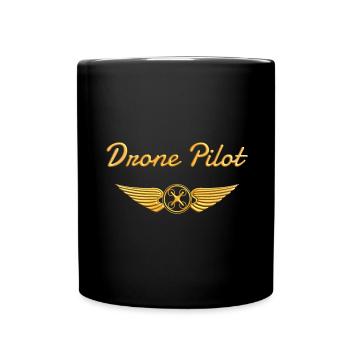 Drone Pilot Badge Quadcopter - Full Colour Mug - black - Front