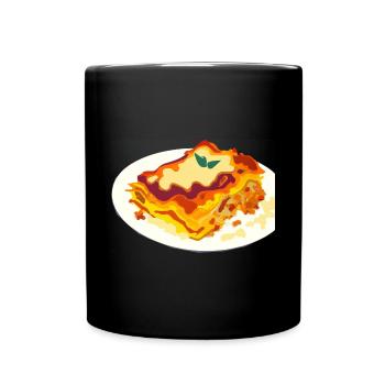 Lasagne Italienische Küche - Tasse einfarbig - Schwarz - Vorne