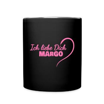 Liebe für Margo LiebeDich Herz - Tasse einfarbig - Schwarz - Vorne
