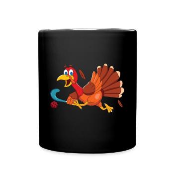Thanks Giving Turkey Scoring Sports Field Hockey P - Full Colour Mug - black - Front