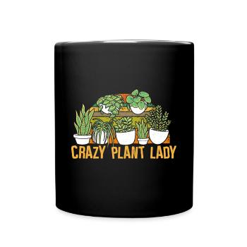 Crazy Plant Lady - Pflanzen - Tasse einfarbig - Schwarz - Vorne