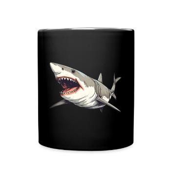 Great white shark vintage - Full Colour Mug - black - Front