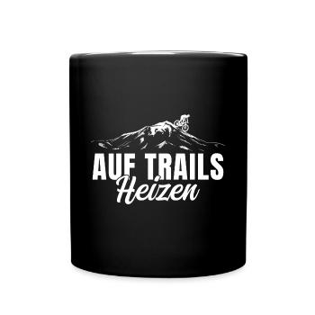 Mountainbike Downhill Auf Trails heizen - Tasse einfarbig - Schwarz - Vorne