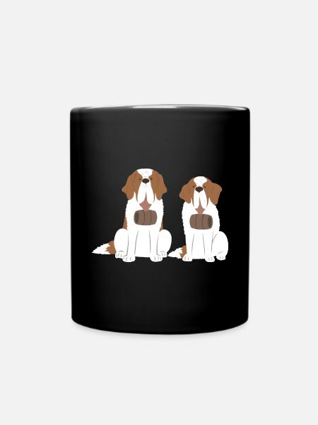Bernhardiner St. Bernhardshund Hund - Tasse einfarbig - Schwarz