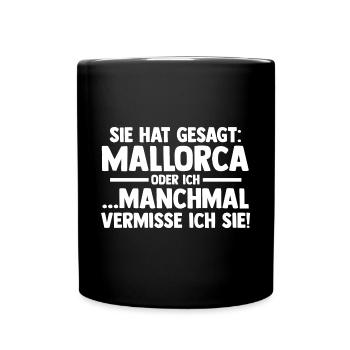 Party Urlaub Mallorca - Tasse einfarbig - Schwarz - Vorne