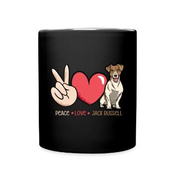 Jack Russell Terrier - Tasse einfarbig - Schwarz - Vorne