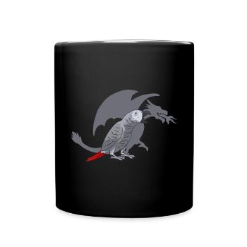 Graupapagei African Grey Parrot Papagei - Full Colour Mug - black - Front