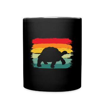 Retro Tortoise Vintage Turtle Reptile - Full Colour Mug - black - Front