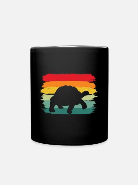 Retro Tortoise Vintage Turtle Reptile - Tasse einfarbig - Schwarz