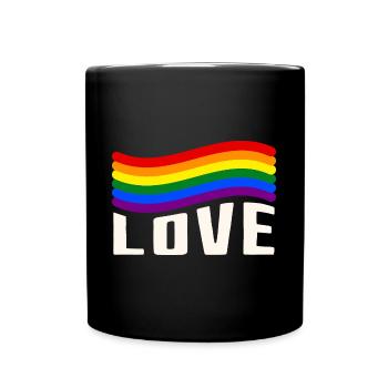 Love Gay Pride Rainbow - Full Colour Mug - black - Front
