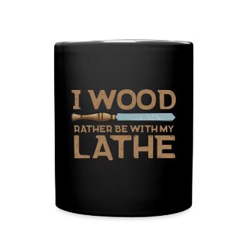 Turning Wood Lathe Lathe - Full Colour Mug - black - Front