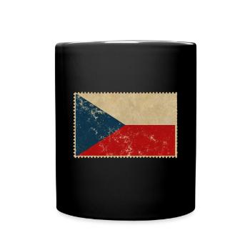 Retro République tchèque - Mug uni - noir - Devant
