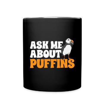 puffin puffin auke birds Lunde - Full Colour Mug - black - Front