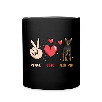 Miniature Pinscher Rehpinscher Min Pin Dog - Full Colour Mug - black - Front