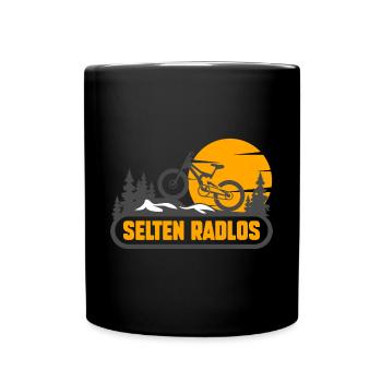 Coole Fahrrad und Mountainbike Geschenke MTB - Tasse einfarbig - Schwarz - Vorne