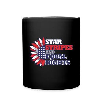Rayures étoilées et égalité - Mug uni - noir - Devant