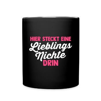 Nichte - Tasse einfarbig - Schwarz - Vorne