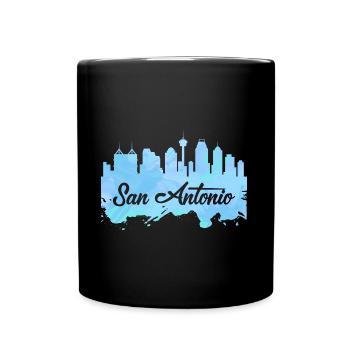 San Antonio Skyline Design für stolze San - Tasse einfarbig - Schwarz - Vorne