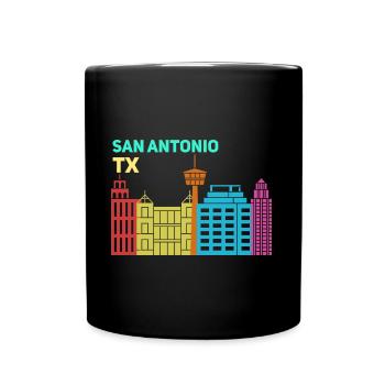 San Antonio TX Skyline Design für stolze San - Tasse einfarbig - Schwarz - Vorne