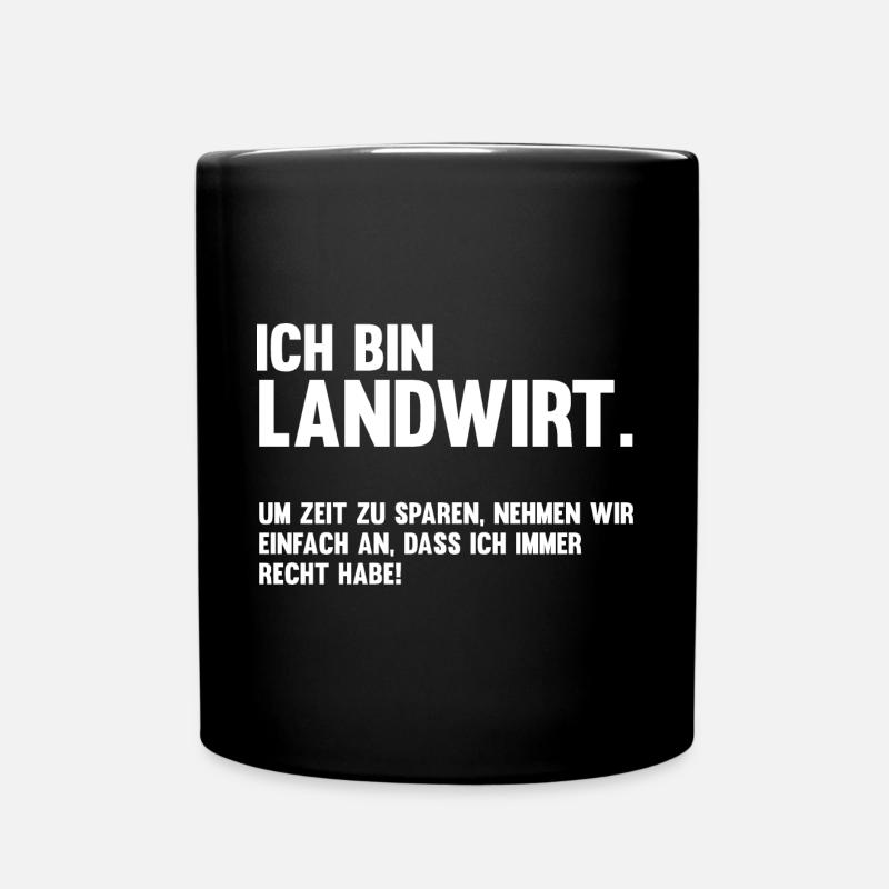 Landwirtschaft Bauer Landwirt - Tasse einfarbig - Schwarz