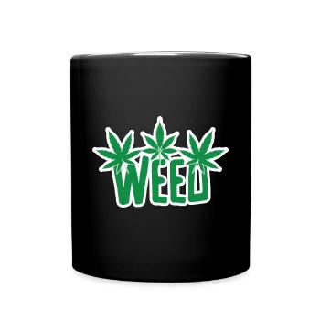 Cannabis Marijuana Weed Smoking - Full Colour Mug - black - Front
