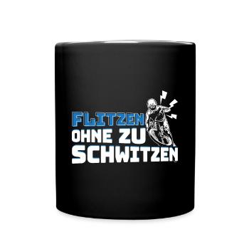 E-Bike Elektrofahrrad Flitzen ohne zu schwitzen - Tasse einfarbig - Schwarz - Vorne