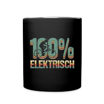 E-Bike EBike Elektrofahrrad 100% elektrisch - Tasse einfarbig - Schwarz - Vorne