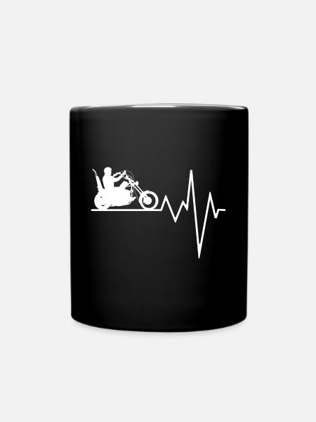 Motorcycle Heatbeat Minimalistic Chopper Bike - Tasse einfarbig - Schwarz