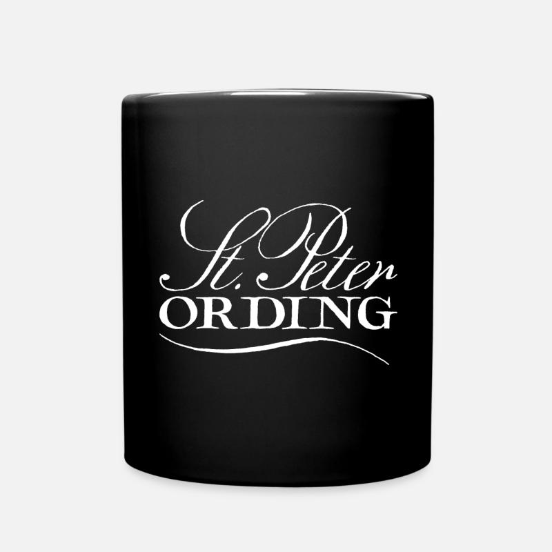 Sankt Peter Ording Schriftzug weiss - Tasse einfarbig - Schwarz
