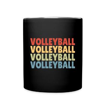Retro Volleyball Sports Spiker Vintage - Full Colour Mug - black - Front