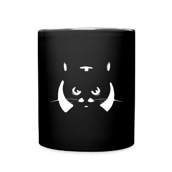 Drôle Chat Silhouette Effronté Fun Chats - Mug uni - noir - Devant