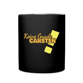Gnade für Carsten Lustig Spruch - Tasse einfarbig - Schwarz - Vorne
