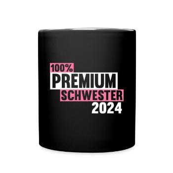 Werdende Schwester 2024 - Tasse einfarbig - Schwarz - Vorne