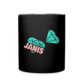 Geschenk für Janis - Tasse einfarbig - Schwarz - Vorne