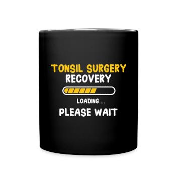 Tonsillektomie Genesung Mandelentfernung - Tasse einfarbig - Schwarz - Vorne